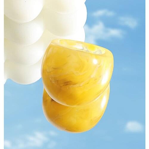 Statement Rings Fashion Resin Acrylic Transparent Colorful Finger Jewelry Korea Style Women Travel Accessories Girls Gift Anillo