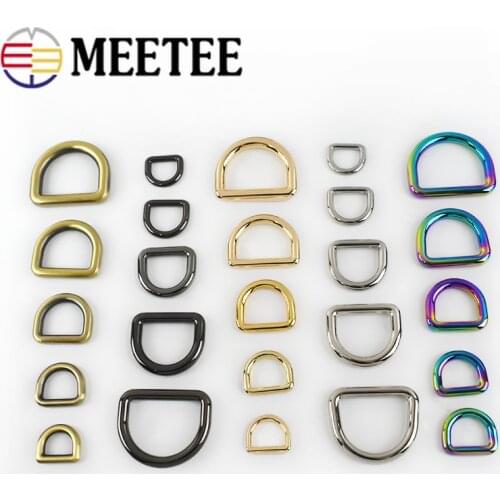 5pcs Meetee 8-38mm Metal O D Ring Buckles Bags Backpack Strap Belt Dog Collar Webbing Clasp DIY Leather Craft Accessories G7-3