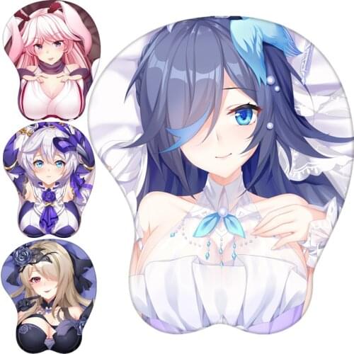 Honkai Impact 3 Fuka Rita Rossweisse Kaslana Yae Sakura Cosplay Cute Wrist Rest silicon Mouse Pad Mat 3D Mousepad