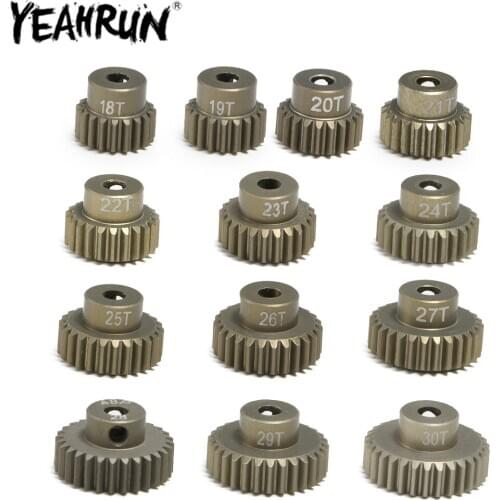 YEAHRUN 48P 22T Motor Gear Metal Diff Main Gear 18/19/20/21/22/23/24/25/26/27/28/29/30T for 1:10 Axial SCX10 RC Car Upgrade Part