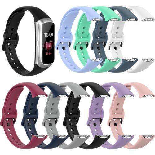 Soft Silicone Black Buckle Watchband Strap for Samsung Galaxy Fit SM-R370 Smart Watch Replacement Wristband Bracelet Strap