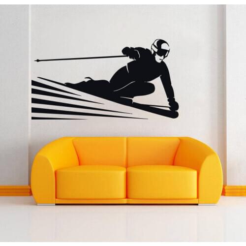 Skiing Wall Decal Ski Vinyl Stickers Ski Decal Skier Art Decal Ski Jumping Freestyle Sports A2-010