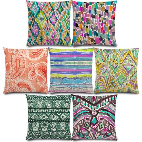 New Color Party Candy Chevron Waves Coral Camo Stripe Paisley Geometry Pattern Moroccan Colorful Cushion Cover Pillow Case