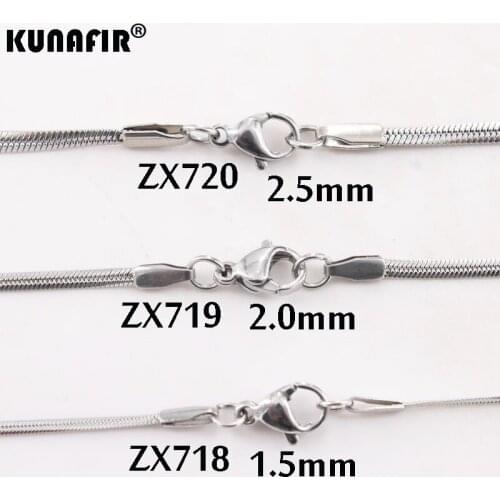 1.5mm-2.7mm Flat snake chain stainless steel necklace Male Choker Female Accessories
