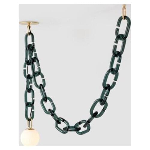 Post-modern Chains Led Ceiling Drop Lamp Vintage Loft Designer Metal Single Head Lighting Fixture 2100