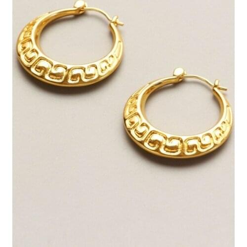 European and American simple temperament metal geometric vacuum electric Earrings