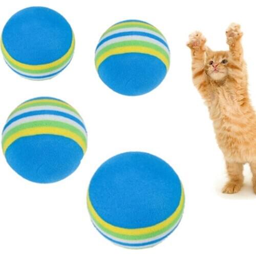 Rainbow pet cat toy ball interactive cat toy 42mm bubble therapy ball fun training pet supplies