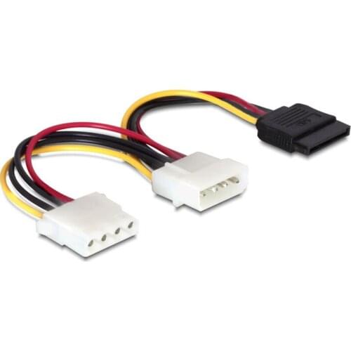 SATA Molex 4 Pin Male to SATA 15 Pin Molex 4 Pin Female Extension Cable SATA IDE Power Supply Y Splitter Cabler Extension Cable