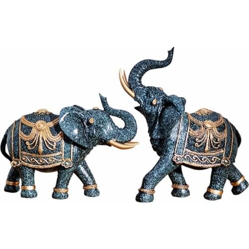 NORDIC COUPLE ELEPHANT STATUE RESIN ABSTRACT ANIMAL FIGURINE HOME DECORATION ACCESSORIES CHARACTER SCULPTURE DESKTOP CRAFTS