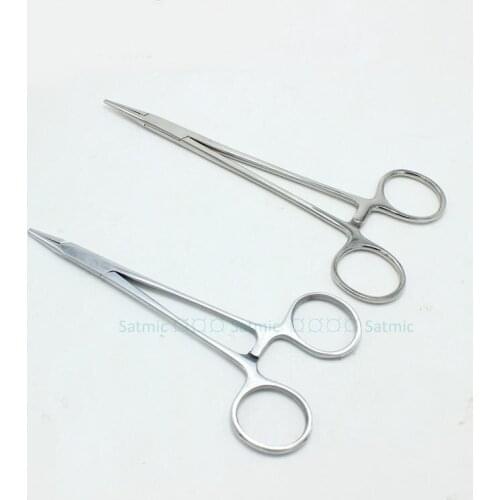 2pcs Stainless Steel Dental Instrument Needle Holder Surgical Dental Orthodontic Implant Castroviejo Needle Holders Tool