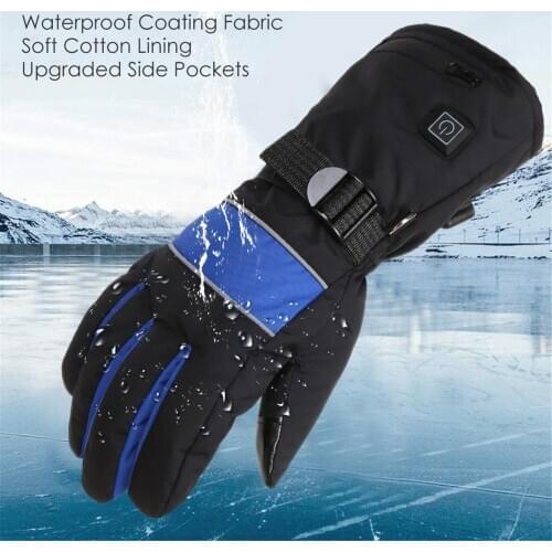 Waterproof Winter Warm Cycling Gloves 7.4v 2600mah Windproof Heated Thermal Gloves Outdoor Sport Work Ski Gloves For Bike Moto
