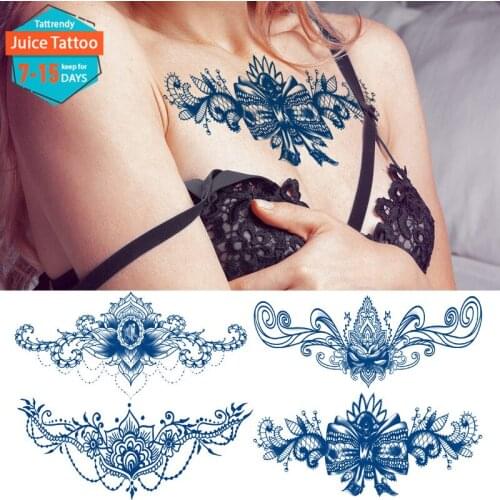 Waterproof Temporary Tattoo Sticker Mandala Flower sexy Fake Tatoo big Size Flash Tatto on Breast Chest Waist for Women Girl