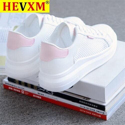 Women Casual Vulcanized Shoes White Sneakers Breathable Lace-Up Soft Trainers Shoes for Women Zapatillas Mujer Deportiva Summer