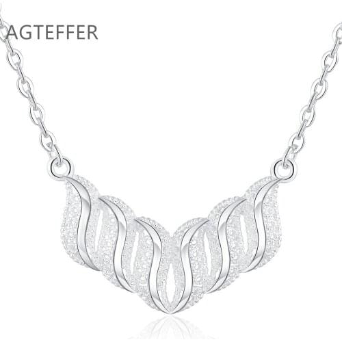 AGTEFFER 925 Sterling Silver 18 Inch Necklace For Women Man Fashion Wedding Party Charm Jewelry Gift
