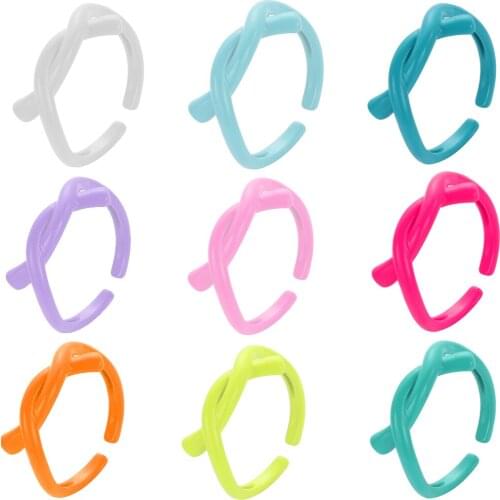 Fashion INS Entangled Ring Candy Color Copper Drop Oil Texture Rings Retro Irregular Geometric Open Ring for Women Party Jewelry