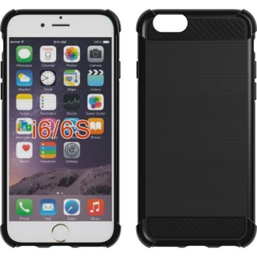 10pcs/lot.Shock Absorption Cover Soft TPU Anti Scratch Carbon Fiber Design Back Case for iPhone 6 6S