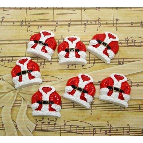 10Pcs Resin Christmas Clothes Decoration Crafts Kawaii Bead Flatback Cabochon Fridge Magnet Scrapbook DIY Accessories Buttons