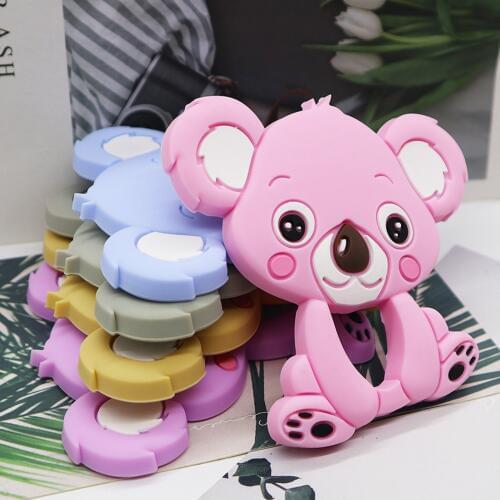 10pc Koala Silicone Teether Teething Toys Silicone Rodents Baby Teether Pacifier Pendant Nursing Accessories Childens Goods
