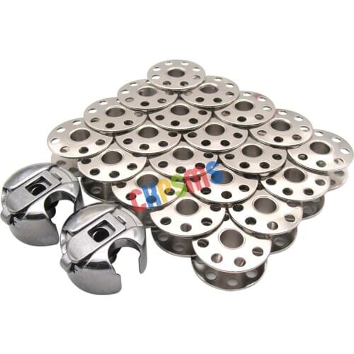 20PCS BOBBINS&2 BOBBIN CASES Compatible with JUKI DDL-8700 8500 and other industrial single needle lockstitch sewing machine