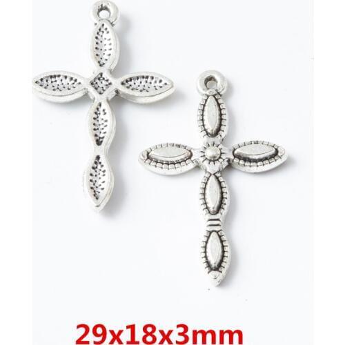 35 pieces of retro metal zinc alloy cross pendant for DIY handmade jewelry necklace making 6711