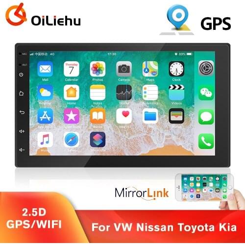 OiLiehu 2 Din Android Car Radio Multimedia Player GPS 2din Stereo Receiver For Volkswagen Nissan Hyundai Kia Toyota LADA Ford