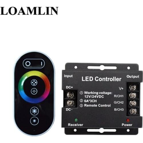 RF Remote Wireless Touch Pad Panel 12-24V 18A RGB LED Controller Controls For 5050 3528 RGB Light RGB Controller