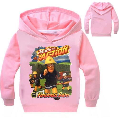 New Fashion Kids Clothes Spring Baby Girls Fireman Sam Clothes Boys Long Sleeve T Shirt Children Cotton Coat Hoodies Sweatshirts