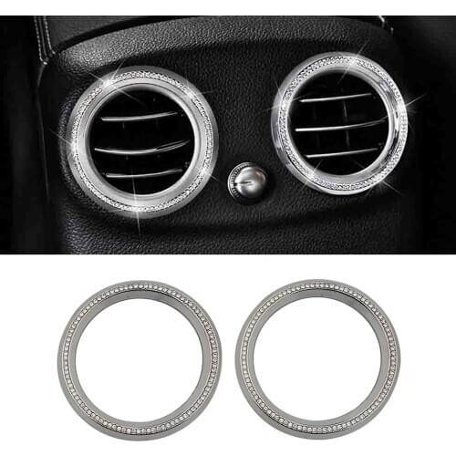 For Mercedes Benz E W213 E200 E220 E250 Rear Seat Air Conditioner AC Outlet Vent Trim Refit Artificial Crystal Diamond Decal