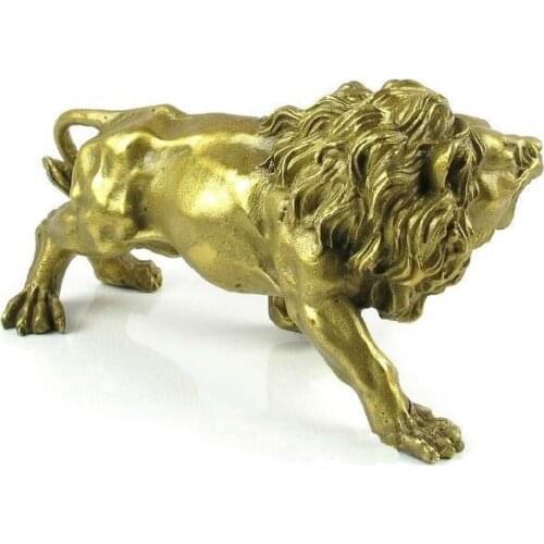 Nice Bronze Brass Statue figurine LION 5.5'long