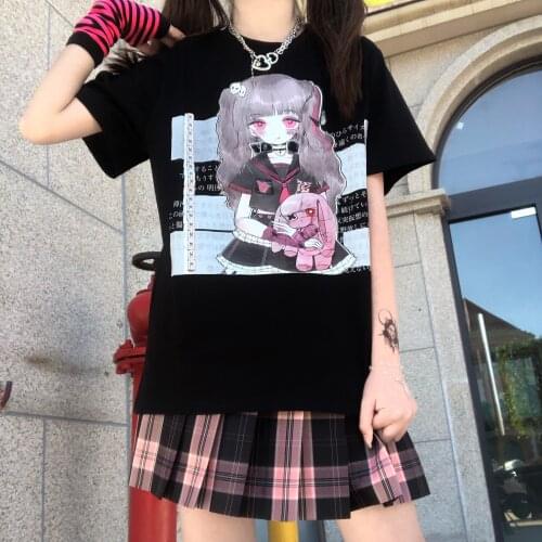 Summer new style Korean Harajuku print loose high street short-sleeved T-shirt women