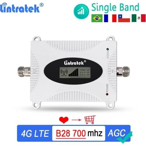 Lintratek B28 700 4G LTE Signal Repeater Cellular Signal Booster AGC Mobile Phone Internet Data Call Single Band Amplifier New