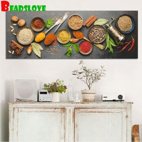 Kitchen Decoration Various Seasonings diamond painting full square round drill mosaic set 5d cross stitch,Diy diamond embroidery