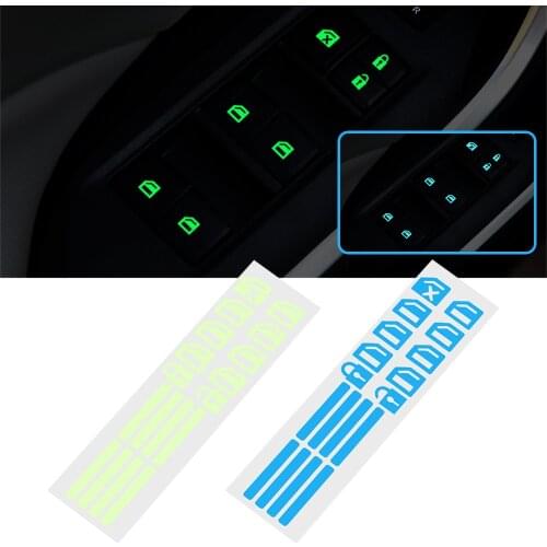Car Door Window Luminous Button Sticker For hyundai accent solaris tucson 2017 getz ix35 santa fe coupe i20 veloster ix25 creta