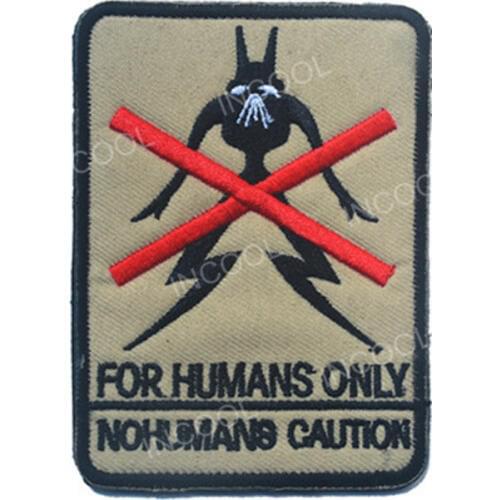 Embroidery Patch For Human Only US Army Hook & Loop Fastener Tactical Military Patches Emblem Applique Embroidered Badges
