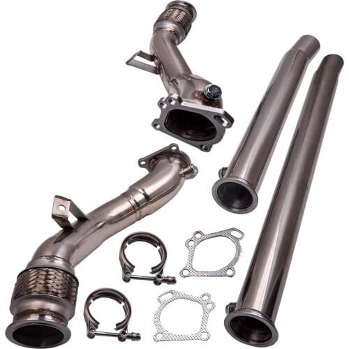 T-304 Stainless Turbo Downpipe Fit For Audi S4 RS4 A6 Quattro 2.7L B5/ C5 2000-2004 3"(76mm) Tapering to 2.5"(64mm)