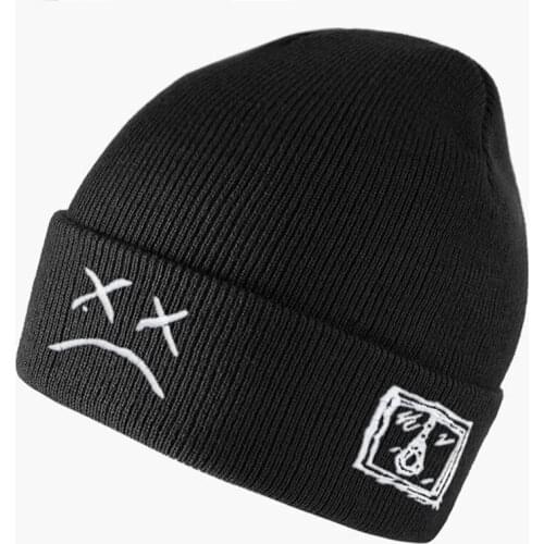 New Lil Peep White Black Beanie Embroidery xxxtentacion Love Men Women Autumn Winter Knitted Hat Skullies Warm Hip Hop Ski Cap