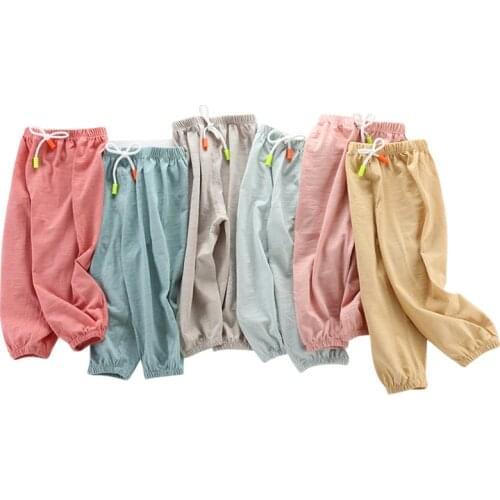 NEW Summer Childrens Anti Mosquito Pants Spring Infant Air Conditioning Pants Boys Girls Lantern Pants Baby Casual Trousers