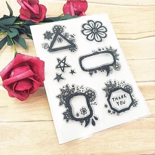 11*16cm Flower Dialog box Transparent Clear Stamps / Silicone Seals Roller Stamp for DIY scrapbooking photo album/Card Making