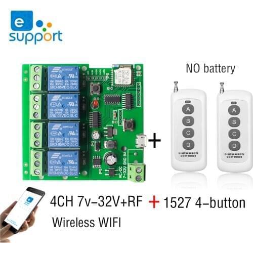 Self-locking Relay Switch Module Receiver 4CH 7V-32V 85V 220V 250V Home Automation WiFi 10A Timer Relay For Alexa Google Home