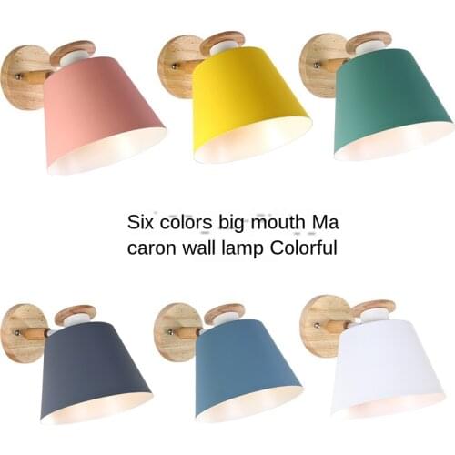 Nordic style modern minimalist creative lamp color bedroom bedside lamp living room study balcony LED wall lamp