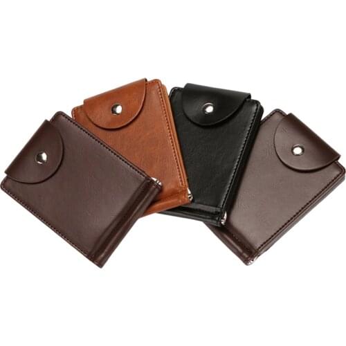 Portable Men Wallet PU Leather Foldable Purse with Card Holders for Father Boyfriend Husband 4 Colors