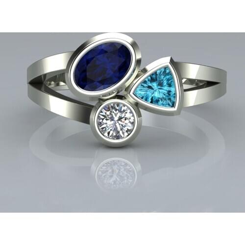 USTAR Irregular colorful cubic zirconia wedding rings for women fashion jewelry finger engagement rings female anel party