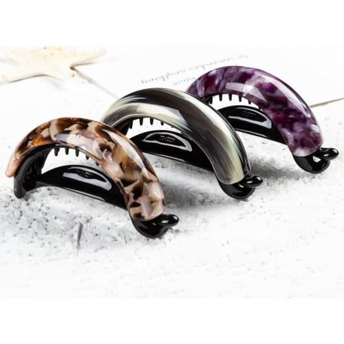 Fancyin Hairpins Barrettes Ponyhair Clip for Girls Acetate Hair Accessories 7cm Long