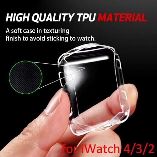 Screen Protect Soft Silicone Cover for Apple Watch Series 4 Case 44mm 40mm iWatch Series 2/3 42mm 38mm TPU Cover
