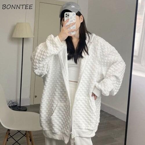 Hoodies Women Leisure Japanese Style Spring Hooded Outerwear Fashion Solid Simple All-match Lovely Sweatshirts 2021 Clothing Ins