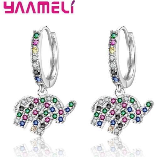 Unique Design 925 Sterling Silver Drop Dangle Big Long Elephant Earrings For Women New Fashion Animal Jewelry Girl Accessories