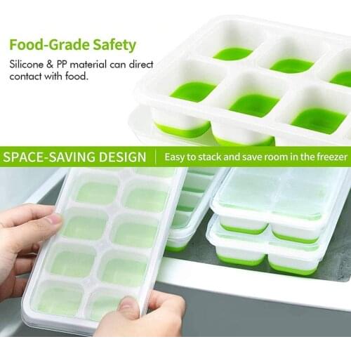 1pc Ice Cube Maker Mold 14 Cubes Silicone With Lids For Ice Cream Party Whiskey Cocktail Cold Drink Honeycomb Ice Cube Tray
