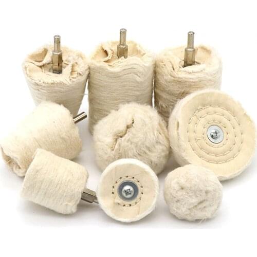 1PCS Cotton Cloth Polishing Buffing Mop Wheel 1/4'' Shank For Drilll Grinder Metal