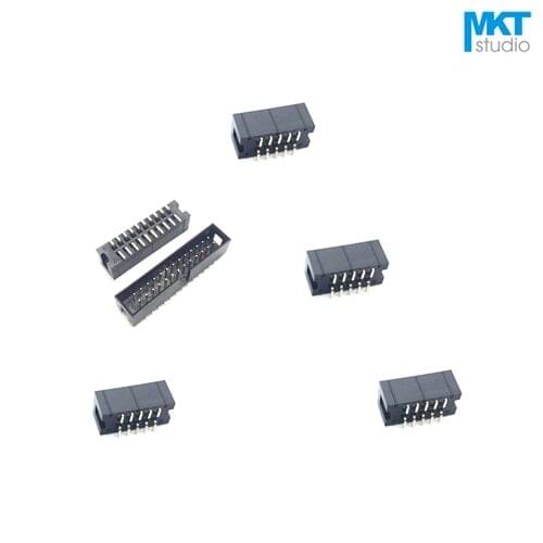 10Pcs SMT 1.27mm Pitch DC3 Male IDC Connector Socket Header Sample 10P 14P 16P 20P 26P 30P 34P 40P 50P 60P