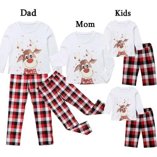 2020 Adult Women Kids Family Matching Clothes Christmas Pajamas Family Set Family Christmas Pajamas XMAS Deer Print